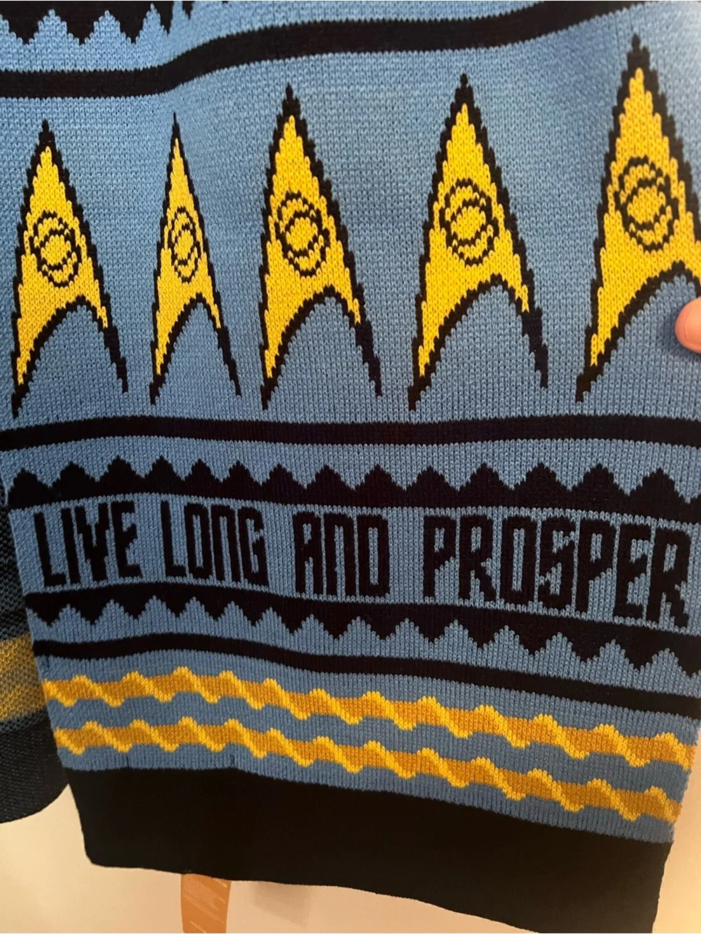 Star Trek Blue Logo Knit Scarf - Live Long and Prosper